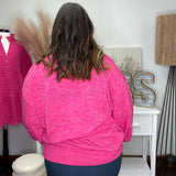 Cozy Chic Fuchsia Pullover Sweater Top