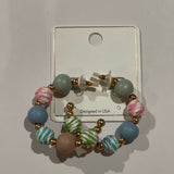 Boho Chic Rattan & Wood Ball Bead Hoop Earrings