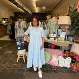 Checkered Swiss Dot Maxi Dress