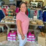 Pink Mock Neck Sweater