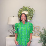 Palm Springs Pop Ruffle Top