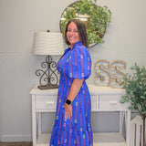 Bold Blooms Smocked Midi Dress
