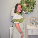 Olive Grove Colorblock Mini Dress