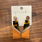 Tortoise trapezoid earrings