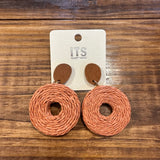 Woven wood earrings
