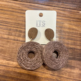 Woven wood earrings