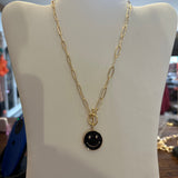 Smiley paper clip necklace