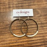 Gold Wrapped Leather Hoops