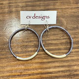 Gold Wrapped Leather Hoops
