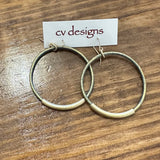 Gold Wrapped Leather Hoops
