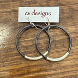 Gold Wrapped Leather Hoops