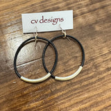 Gold Wrapped Leather Hoops