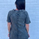Acid Wash Raglan Sleeve Pullover