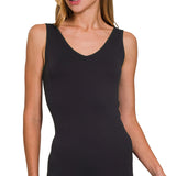 Black U Neck or V Neck Seamless Tank