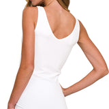 White U Neck or V Neck Seamless Tank