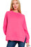 Hot Pink Scuba Round Neck Pullover