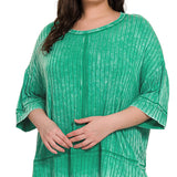 Curvy Kelly Green Boatneck Top