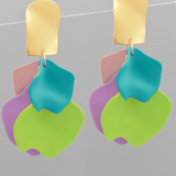 Two Tone Colored Petal Earrings