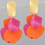Two Tone Colored Petal Earrings