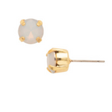 White Opal Simple Stud Earrings