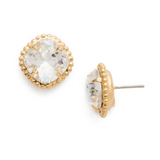 Crystal Cushion-Cut Solitaire Stud Earrings