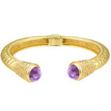 Amethyst and Gold Cuff