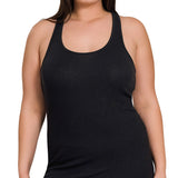 Curvy Black Racer Back Tank