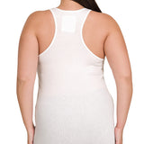 White Curvy Racer Back Tank