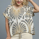 Curvy Sunburst Breeze Tie Hem Top