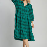Plus Peacock Dotted Midi Dress