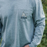 Camo Hunting Dog - L/S - Dark Heather Grey
