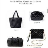 The Debra Diamond Black Patent Keychain Wallet