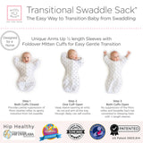 Transitional Swaddle Sack, Tiny Hedgehogs, Black: Medium 3-6 Mo