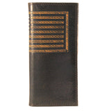 American Flag Burnished Leather Secretary Wallet