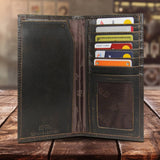 American Flag Burnished Leather Secretary Wallet