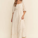 Floral Square Neck Maxi Dress