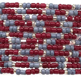 Multi Strand Stretch Bracelet Maroon and Grey Gameday Bracelets