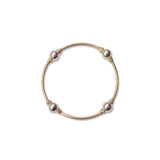 8mm Crystal Sterling Silver and Gold Blessing Bracelet: S