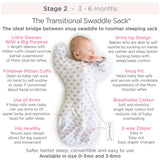Transitional Swaddle Sack, Tiny Hedgehogs, Black: Medium 3-6 Mo