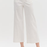 White Midrise Culotte Pants