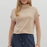 Solid Knit Mock Neck Pullover Top