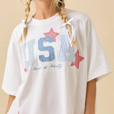 USA Patchwork Oversized Boxy Shirt