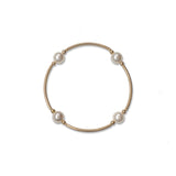 8mm White Blessing Bracelet with Gold Filled Tubes: L