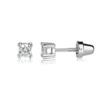 Sterling Silver Clear CZ Stud Earrings