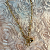 Gold Bubble Heart Necklace