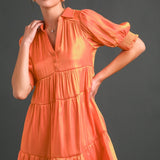 Shimmer Collar Couture Dress