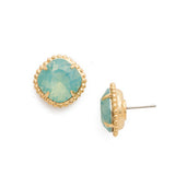Pacific Opal Cushion-Cut Solitaire Stud Earrings