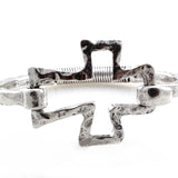 Silver Hinged Cross Bracelet