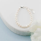 Kids Sterling Silver Freshwater Pearl Baby Girl Bracelet: Small 0-12m