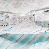 Blue French Dots Muslin Swaddle Blanket, Premium Cotton